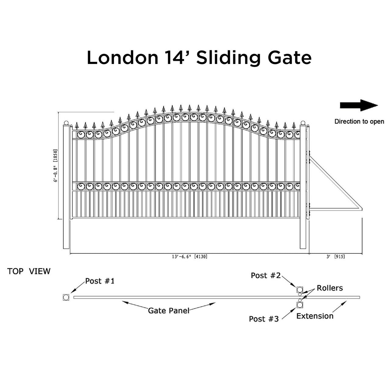 Chery Industrial 14x6 ft Steel Sliding Driveway Gate
