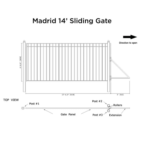 Chery Industrial 14x6 ft Steel Sliding Driveway Gate