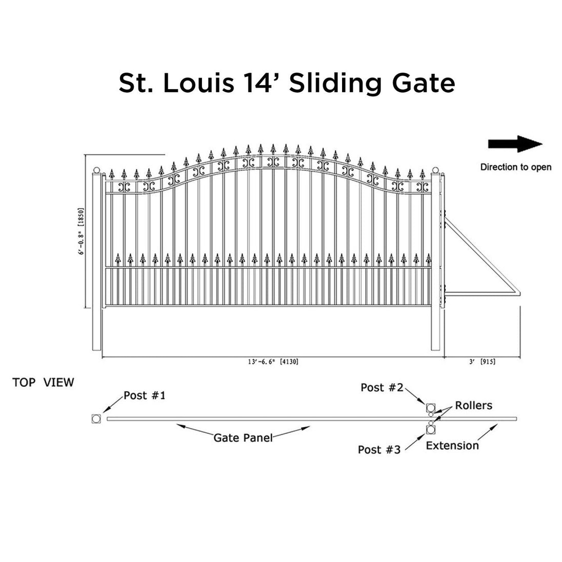 Chery Industrial 14x6 ft Steel Sliding Driveway Gate