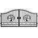 Chery Industrial | 14x8 ft Steel Dual Swing Driveway Gate with Wider Goalposts