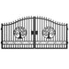 Chery Industrial | 14x8 ft Steel Dual Swing Driveway Gate with Wider Goalposts