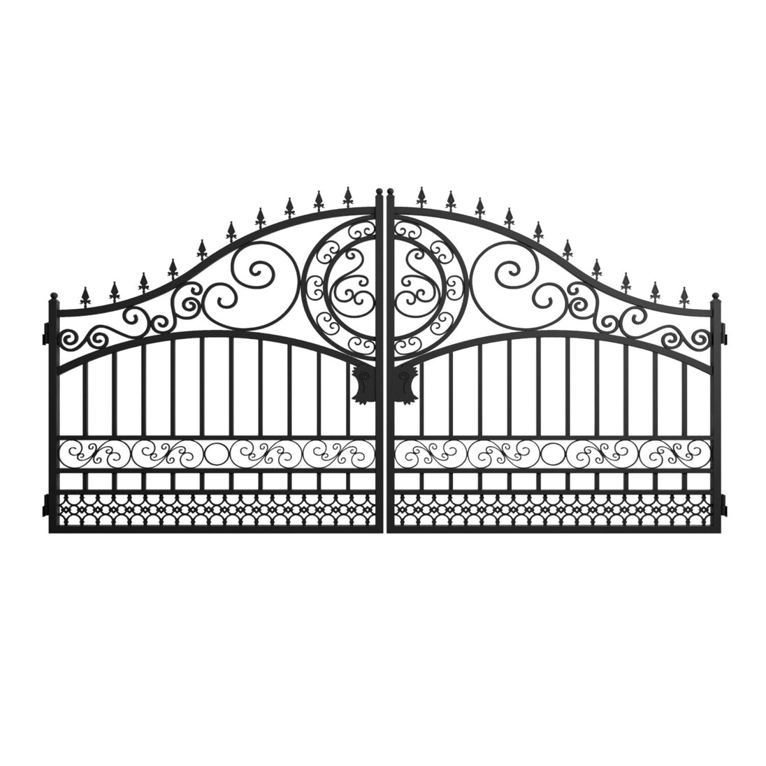 Chery Industrial | 14x8 ft Steel Dual Swing Driveway Gate-European Style