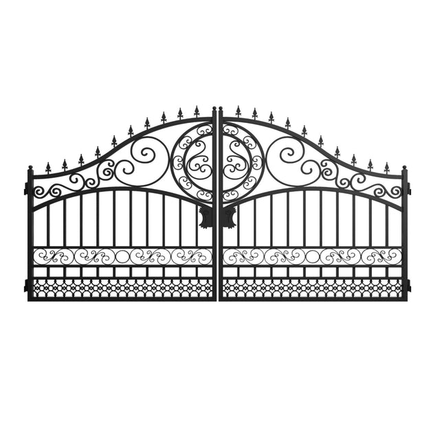 Chery Industrial | 14x8 ft Steel Dual Swing Driveway Gate-European Style
