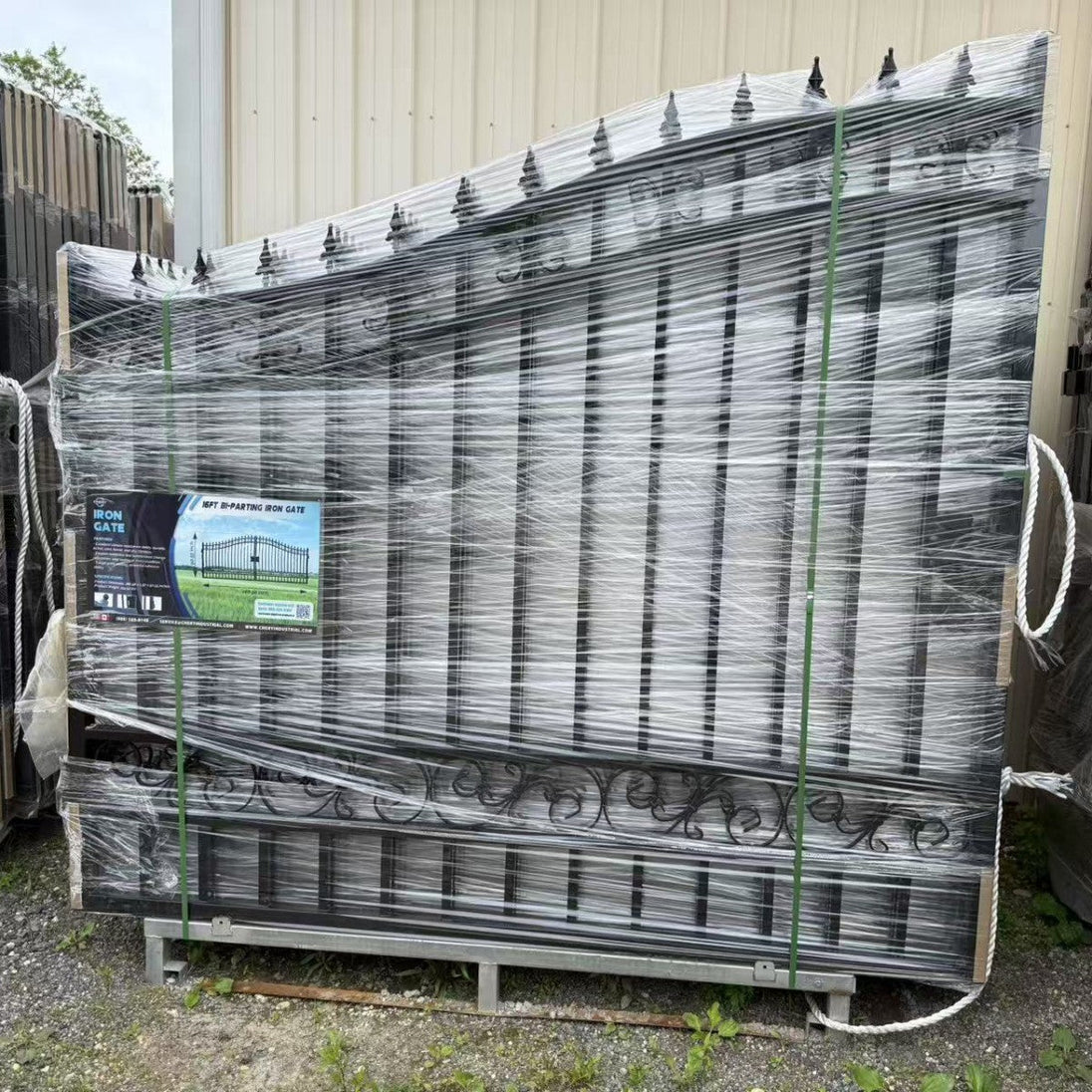 Chery Industrial 16x8 ft Steel Dual Swing Driveway Gate