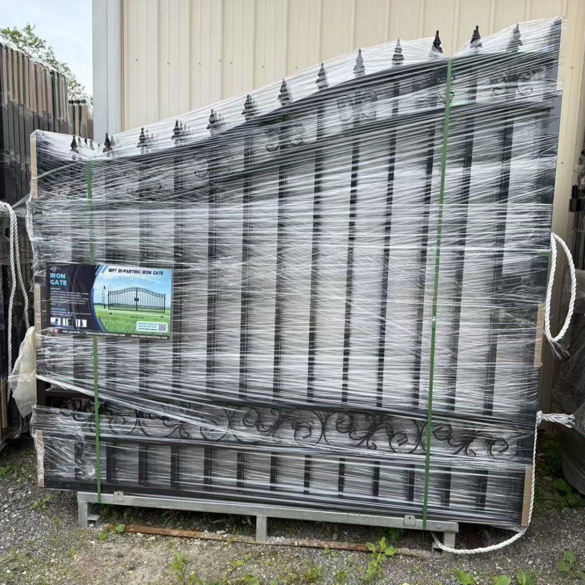 Chery Industrial 16x8 ft Steel Dual Swing Driveway Gate