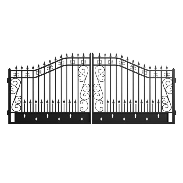 Chery Industrial | 16x8 ft Dual Swing Driveway Gate with Star Pattern