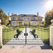 Chery Industrial 16x8 ft Steel Dual Swing Driveway Gate with Horse Pattern