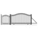 Chery Industrial 16ft Steel Sliding Driveway Gate with 5ft Pedestrian Gate