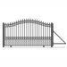 Chery Industrial 16ft Steel Sliding Driveway Gate with 5ft Pedestrian Gate