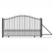 Chery Industrial 16ft Steel Sliding Driveway Gate with 5ft Pedestrian Gate