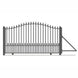 Chery Industrial 16ft Steel Sliding Driveway Gate with 5ft Pedestrian Gate