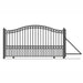 Chery Industrial 16ft Steel Sliding Driveway Gate with 5ft Pedestrian Gate