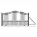 Chery Industrial 16ft Steel Sliding Driveway Gate with 5ft Pedestrian Gate