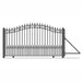 Chery Industrial 16ft Steel Sliding Driveway Gate with 5ft Pedestrian Gate