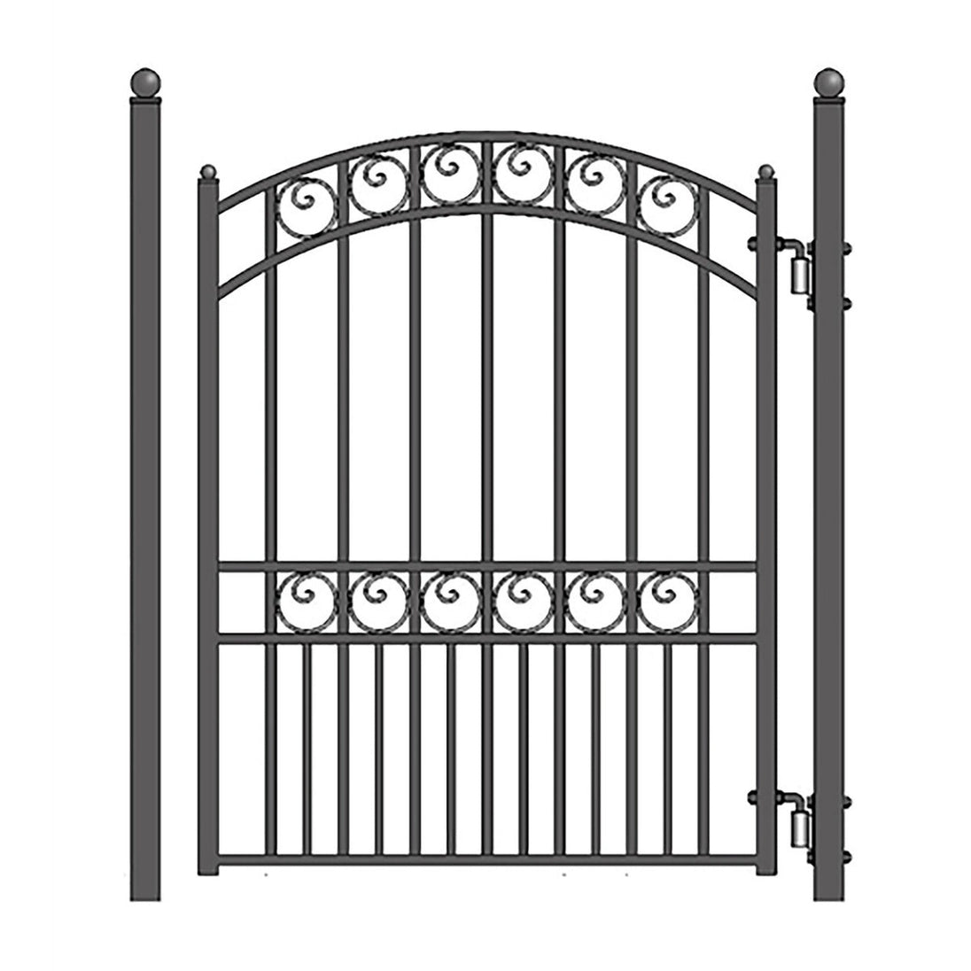 Chery Industrial 16ft Steel Sliding Driveway Gate with 5ft Pedestrian Gate