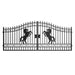 Chery Industrial | 16x8 ft Steel Dual Swing Driveway Gate with Horse Pattern
