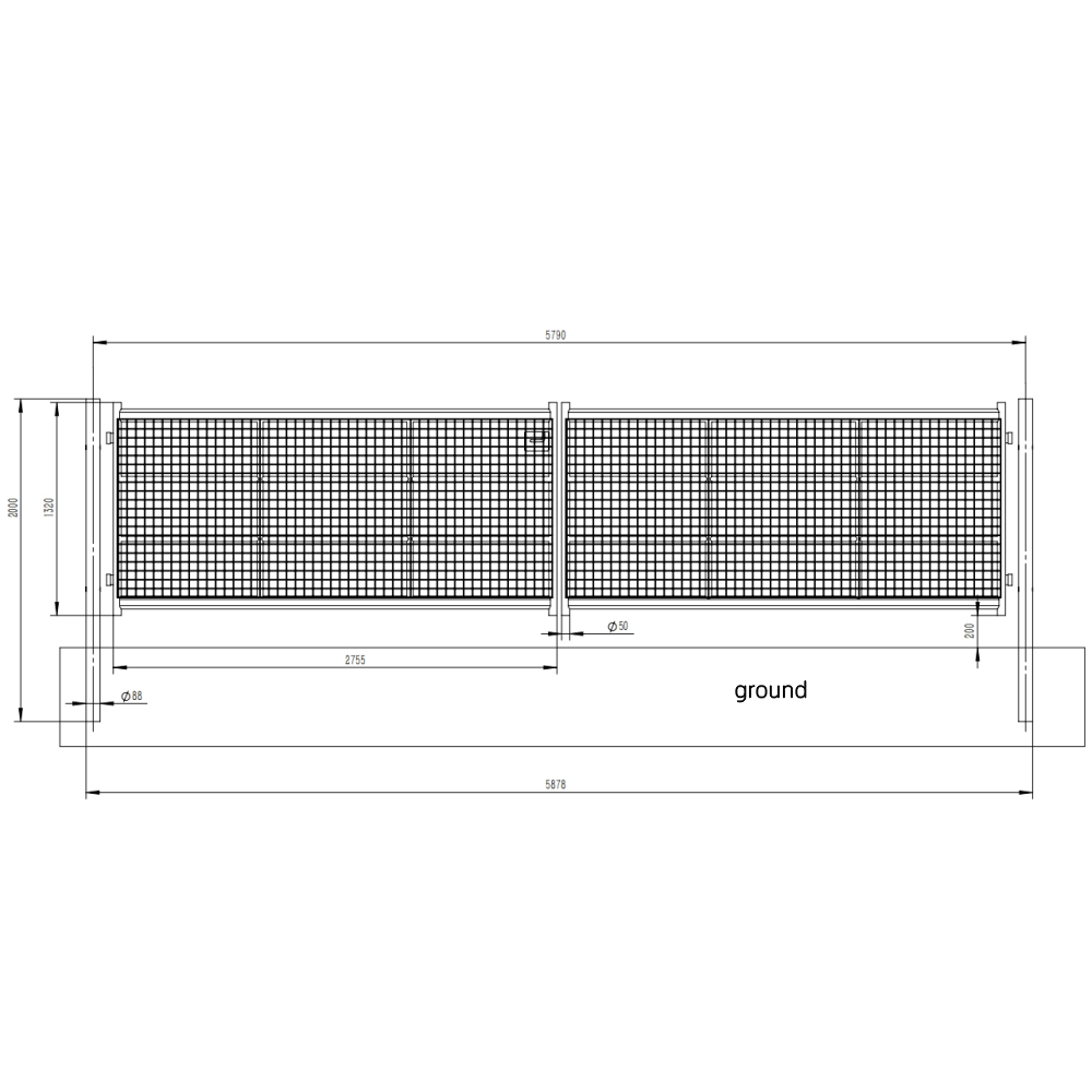 Chery Industrial 18 ft Farm Steel Grid Driveway Gate