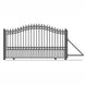 Chery Industrial 18ft Steel Sliding Driveway Gate with 5ft Pedestrian Gate