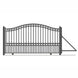Chery Industrial 18ft Steel Sliding Driveway Gate with 5ft Pedestrian Gate