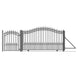 Chery Industrial 18ft Steel Sliding Driveway Gate with 5ft Pedestrian Gate