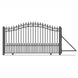 Chery Industrial 18ft Steel Sliding Driveway Gate with 5ft Pedestrian Gate