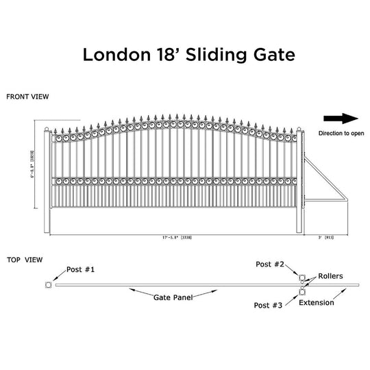 Chery Industrial 18x6 ft Steel Sliding Driveway Gate