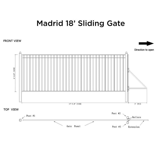 Chery Industrial 18x6 ft Steel Sliding Driveway Gate
