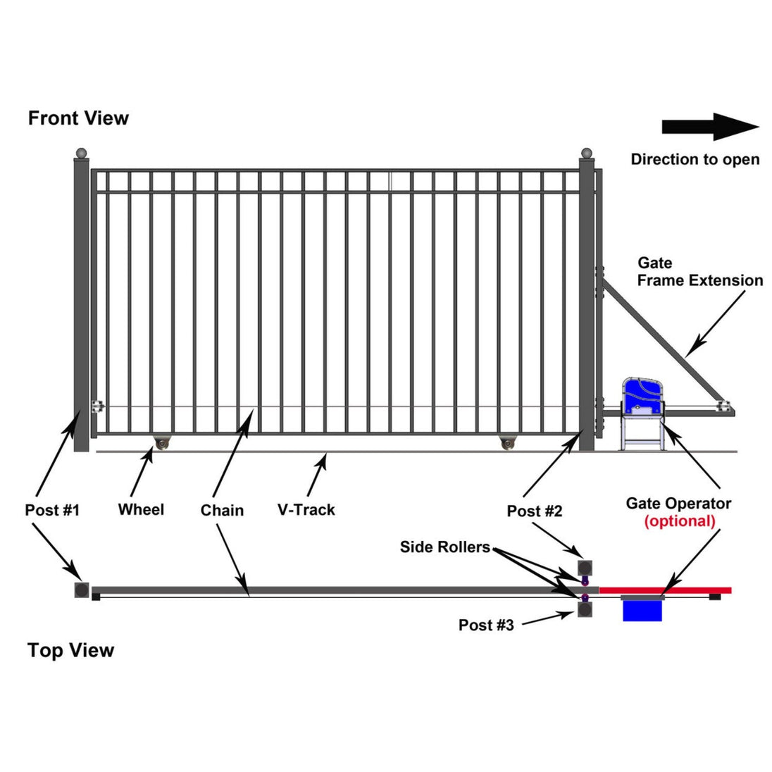 Chery Industrial 18x6 ft Steel Sliding Driveway Gate
