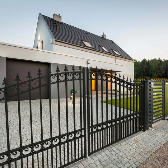 Chery Industrial 18x6 ft Steel Dual Swing Driveway Gate - LONDON Style