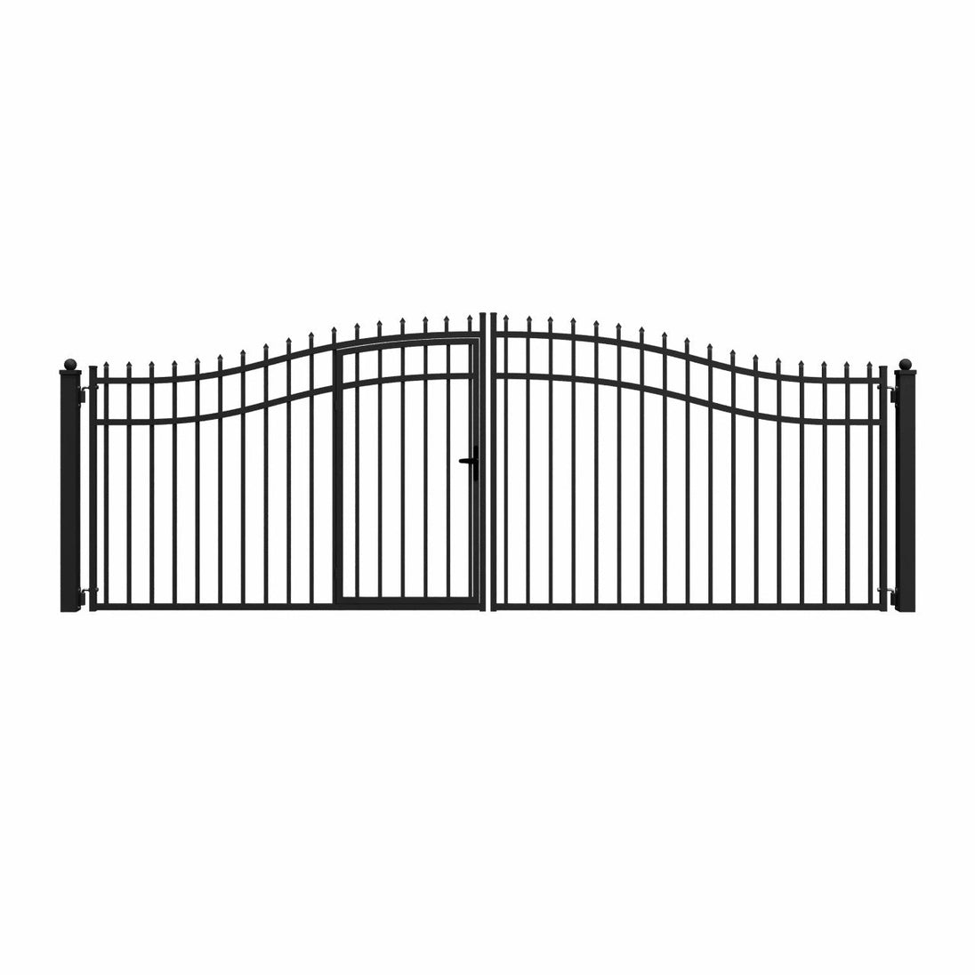 Chery Industrial | 16x7 ft Steel Dual Swing Driveway Gate with Pedestrian Door
