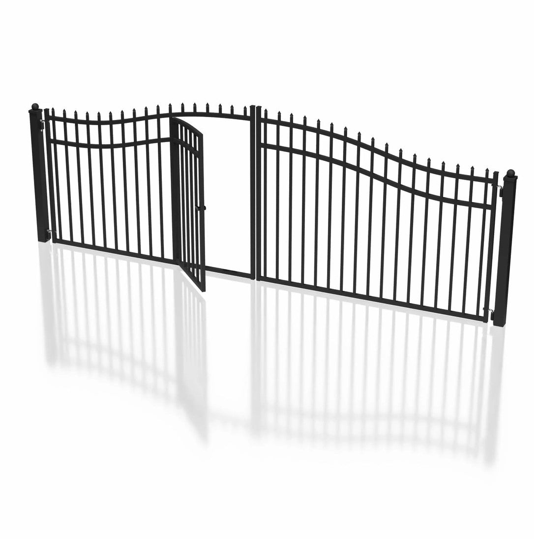 Chery Industrial 16x7 ft Steel Dual Swing Driveway Gate with Pedestrian Door