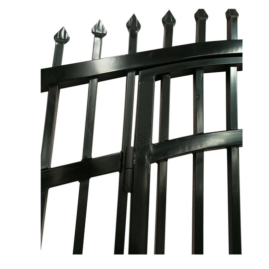 Chery Industrial 18x7 ft Steel Dual Swing Driveway Gate with Pedestrian Door