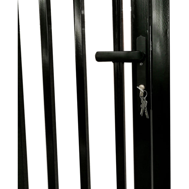 Chery Industrial 18x7 ft Steel Dual Swing Driveway Gate with Pedestrian Door