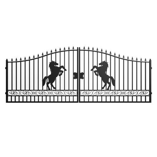 Chery Industrial 18x8 ft Steel Dual Swing Driveway Gate