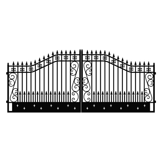 Chery Industrial | 18x8 ft Steel Dual Swing Driveway Gate