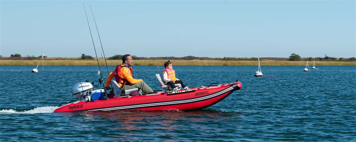 Sea Eagle FastCat12™ Catamaran - Deluxe - Angle View