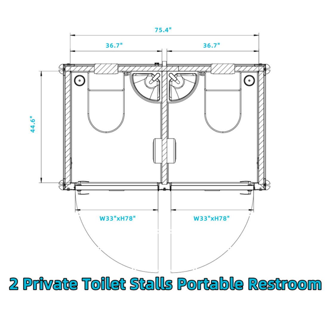 Chery Industrial 2 Private Toilet Stalls Portable Restroom