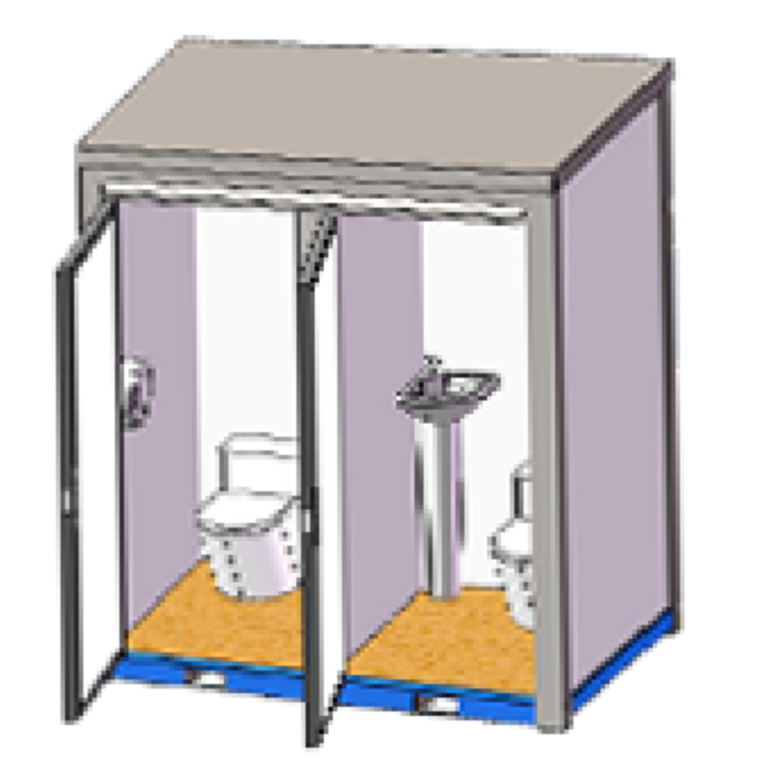 Chery Industrial 2 Private Toilet Stalls Portable Restroom