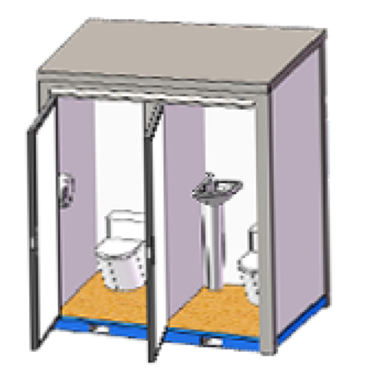 Chery Industrial 2 Private Toilet Stalls Portable Restroom