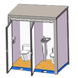Chery Industrial 2 Private Toilet Stalls Portable Restroom