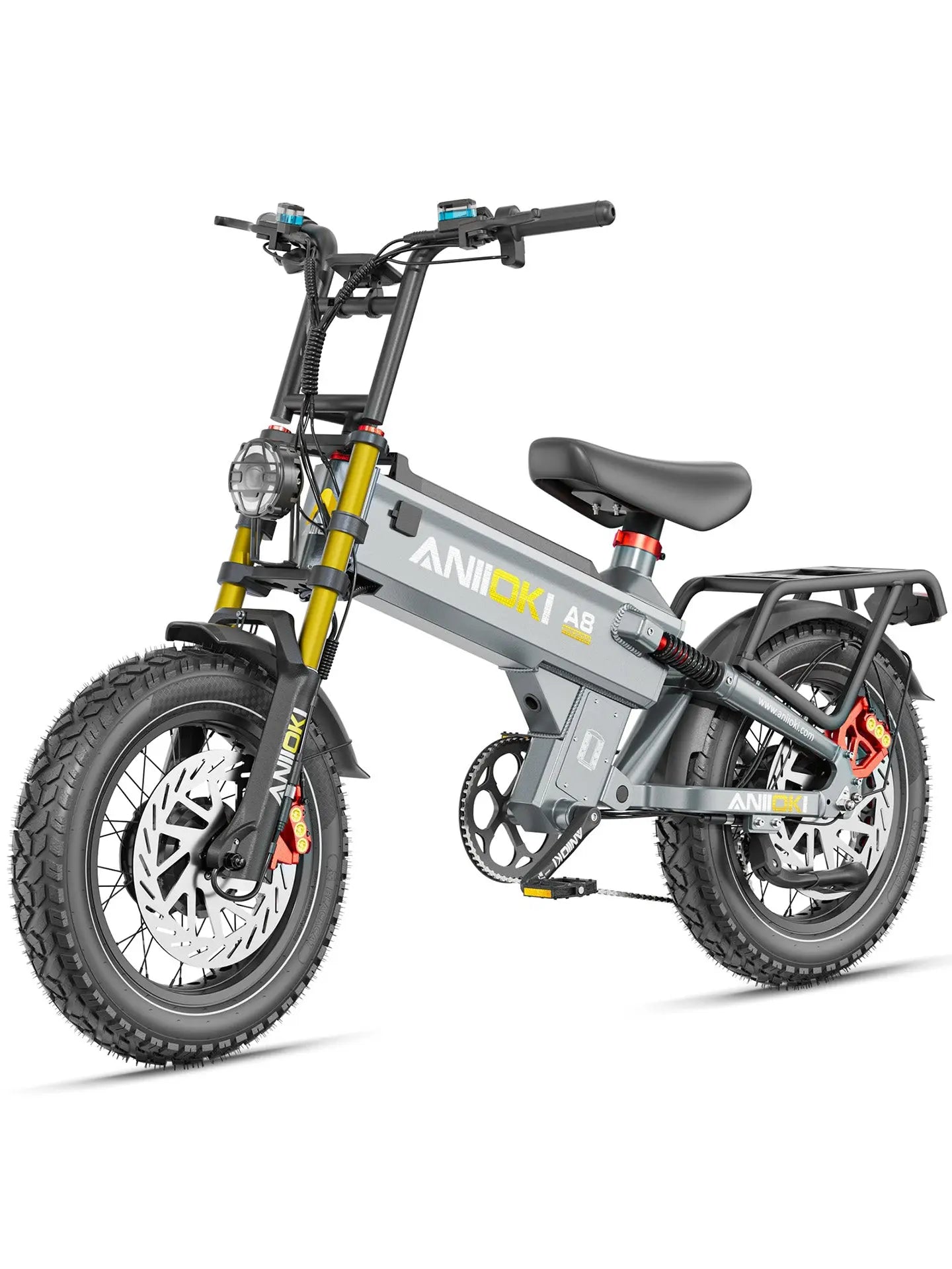 Aniioki A8 Pro Max 52V Dual Motor E-Bike | 2200W AWD - Matte Gray