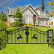 Chery Industrial 20x8 ft Dual Swing Driveway Gate with Ornamental Posts