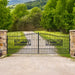 Chery Industrial 20x7 ft Steel Dual Swing Driveway Gate with Rectangular Deer Pattern