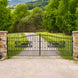 Chery Industrial 20x7 ft Steel Dual Swing Driveway Gate with Rectangular Deer Pattern