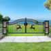 Chery Industrial 20x8 ft Dual Swing Driveway Gate with Ornamental Posts