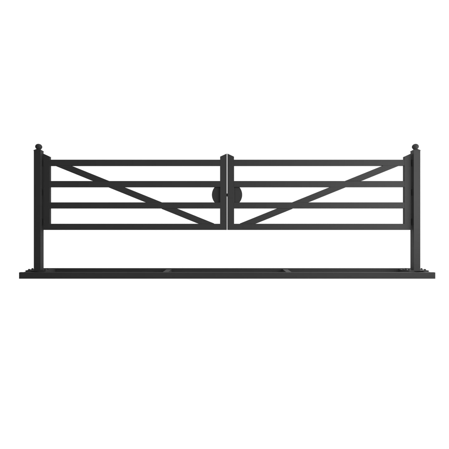 Chery Industrial | 20 ft Farm Driveway Gate with Diagonal Tubes, Dual Swing
