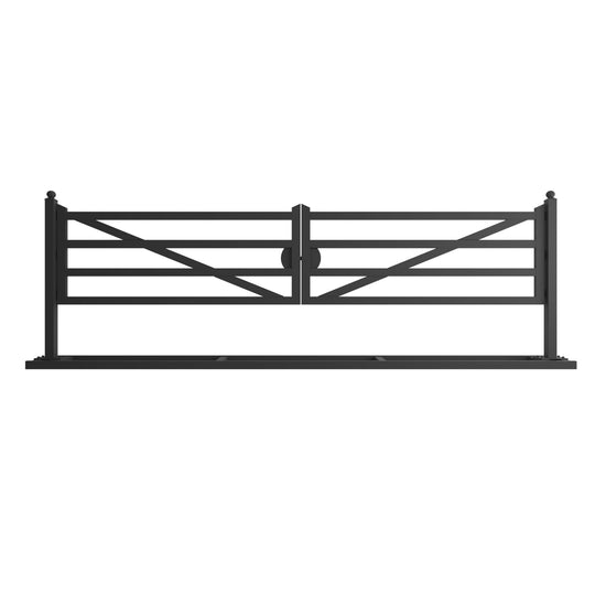 Chery Industrial | 20 ft Farm Driveway Gate with Diagonal Tubes, Dual Swing