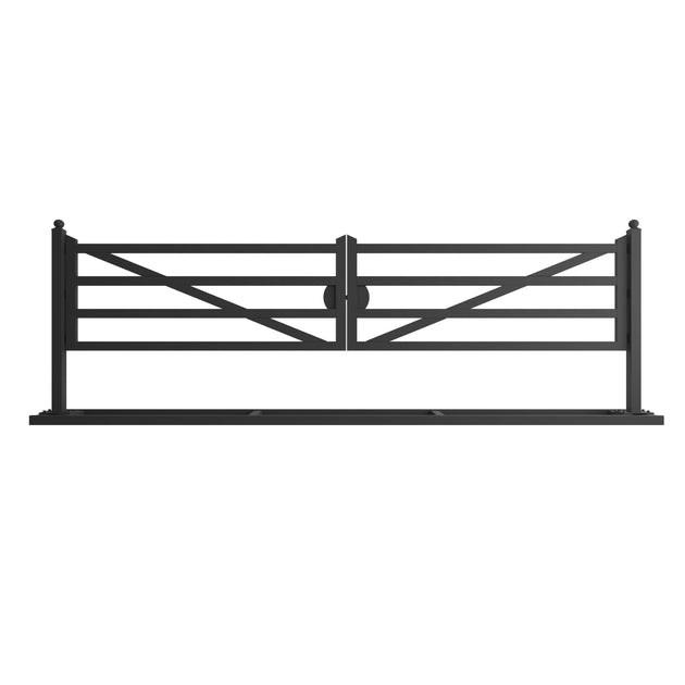 Chery Industrial | 20 ft Farm Driveway Gate with Diagonal Tubes, Dual Swing