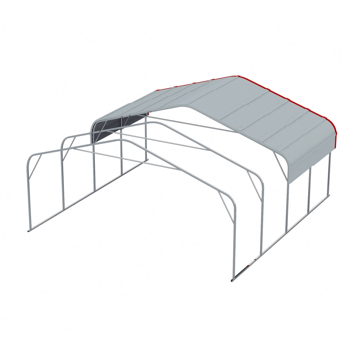 Chery Industrial 12x20 ft Outdoor Metal Carport - Thumbnail 5