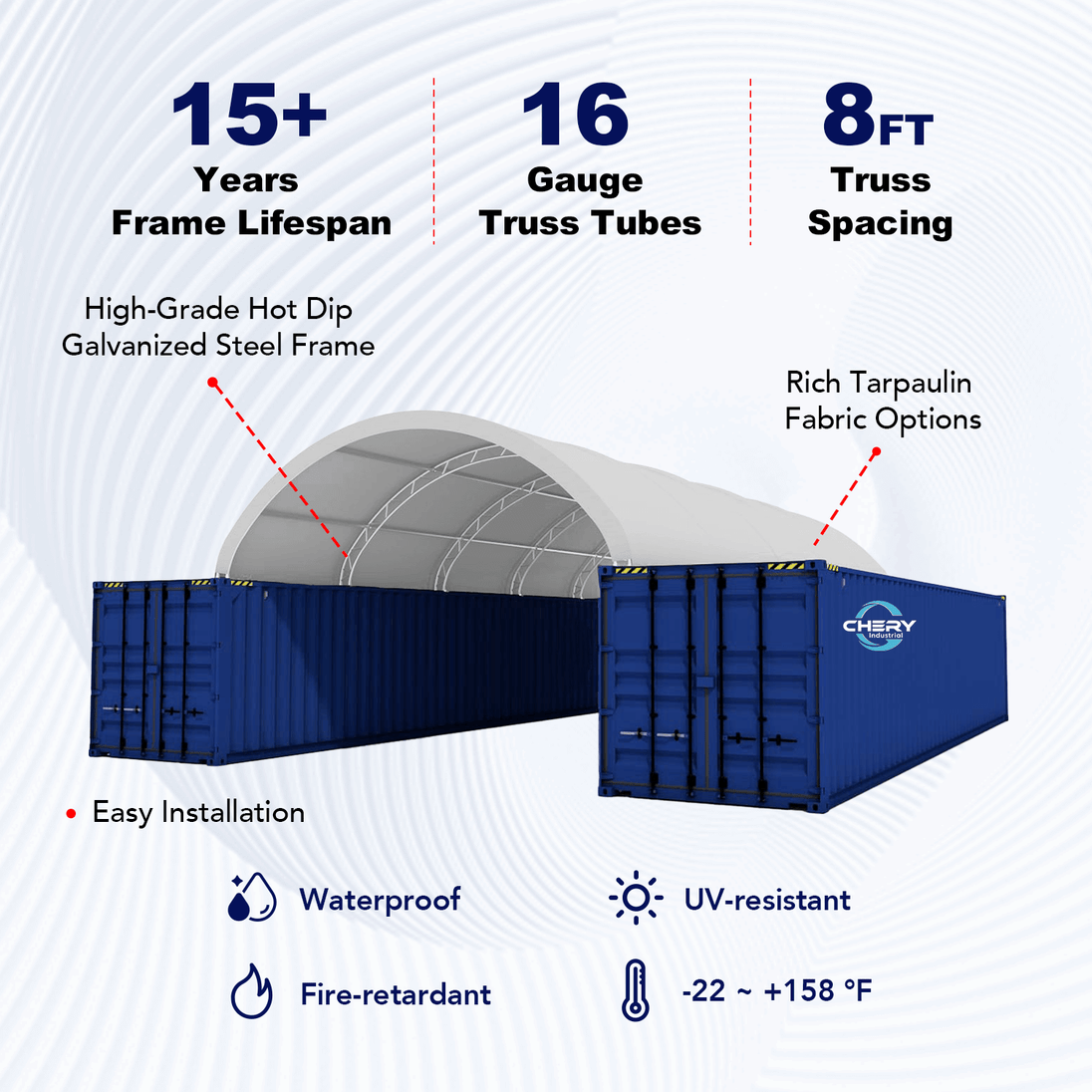 Chery Industrial 20'x40' Double Truss Container Shelter